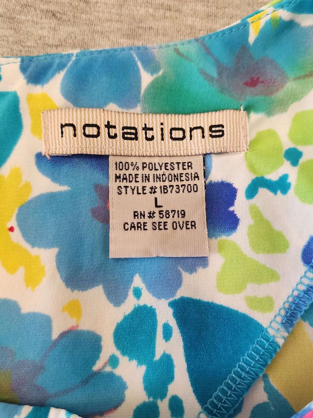 Vintage Y2K Notations Watercolor Floral Blouse Womens L‎ Bloomcore Artsy Boho
